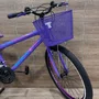 Bicicleta Wendy Aro 26 18 Marchas Rebaixado Com Cesta Lilas com Violeta