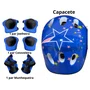 Kit Proteção Infantil Capacete Joelheira Cotoveleira Azul