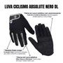 Luva Ciclismo Absolute Nero DL Preto com Cinza Tam GG