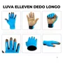 Luva Ciclismo Elleven Hitech Azul/Marron Gel Tam P