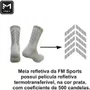 Meia Ciclismo Fabrica De Meias FMCL058 Refletiva Cinza Tam 34/39