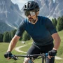 Oculos Ciclismo Elleven EL56 UV400 Grafite com Azul e Lente Fumê